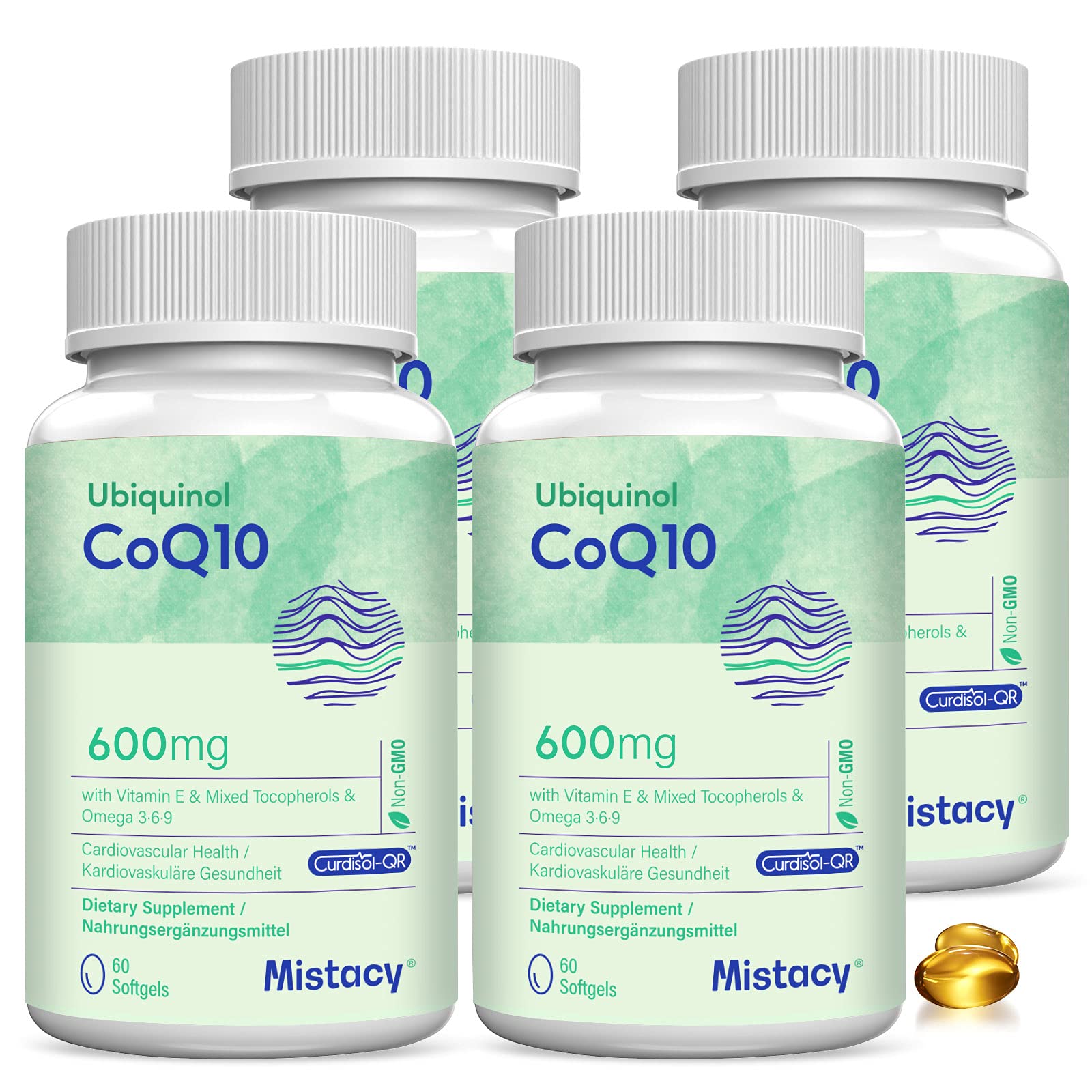 CoQ10 600mg Softgels | High Absorption CoQ10 Ubiquinol Supplement | Reduced Form Enhanced with Vitam