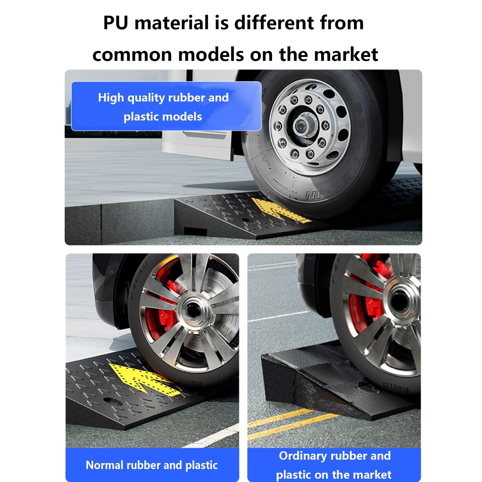 Rampas para silla de ruedas de bordillos, rampa para sillas de ruedas para coche, rampa portátil para exteriores, duradera, resistente, con tornillos, adecuada para garajes, escalones, hospitales ( Si