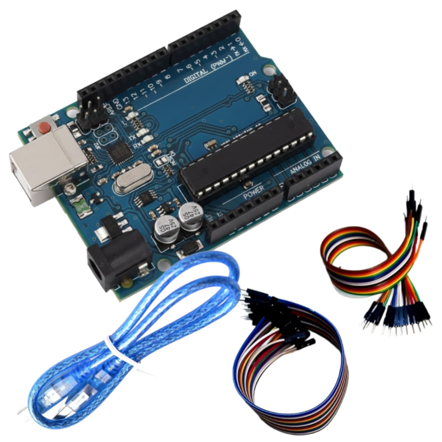 Tishvi UNO R3 DIP Clone Board Kit with USB Cable & 40pcs Mixed