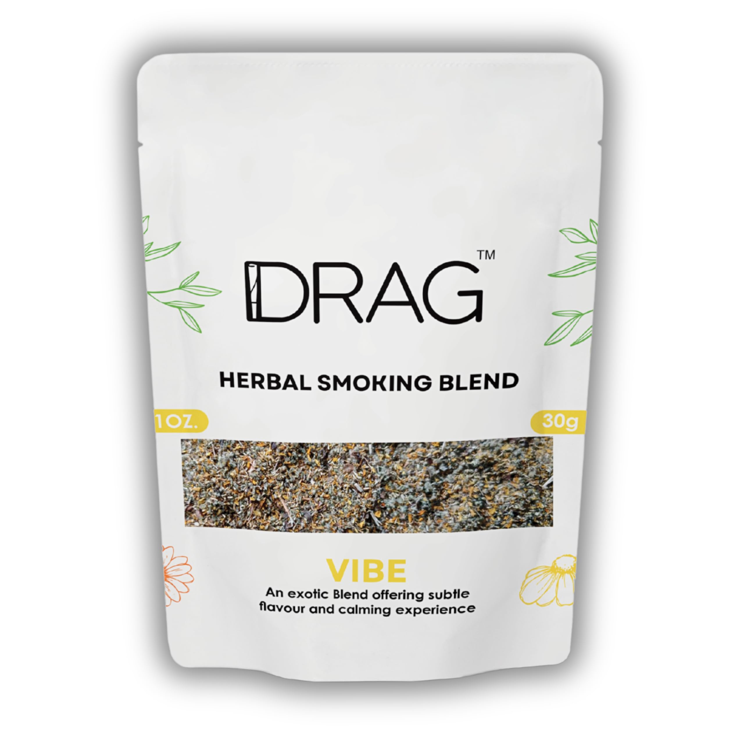 Amazon.com : Herbal Smoking Blend - Drag (Blend of Exotic Flowers and  Herbs) 30grams (1 oz) (Vibe)