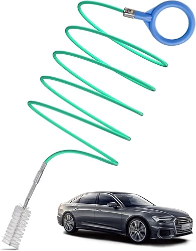 Herramienta de limpieza de drenaje de techo corredizo automático, cepillo de drenaje flexible de 78 pulgadas, limpiador de tuberías largas para