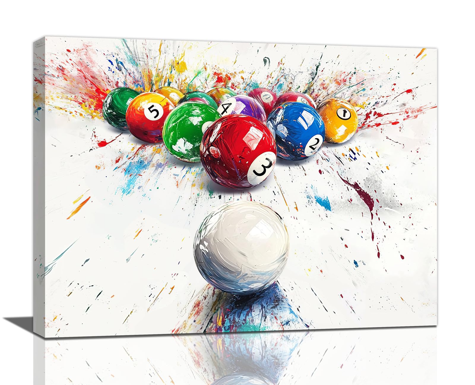 Quorin Banksy Billiards Wall Art Colorful Sport Pictures Billiards Pool Ball Sports Wall Decor Street Graffiti Canvas Print Painting Artwork for Pool