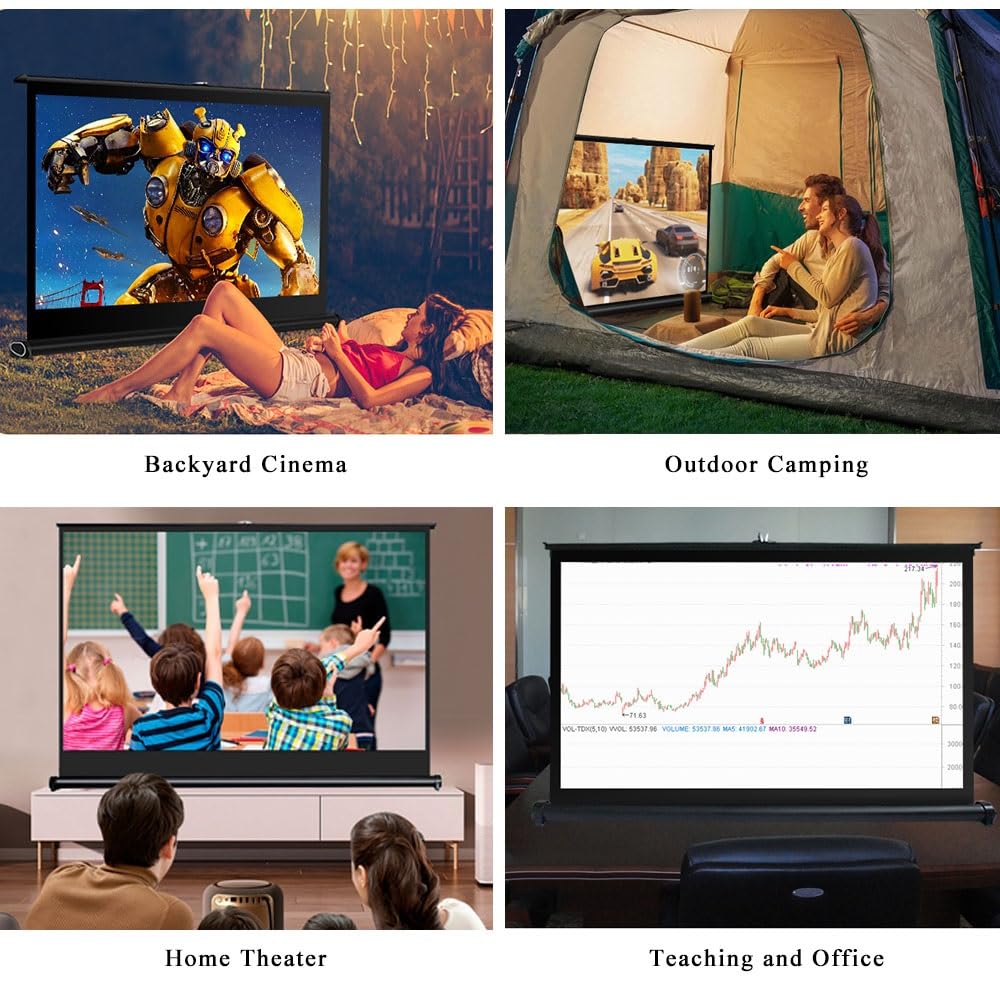 Projector Screen Da Tavolo Manuale Pull Up 20 30 40 50 Pollici Schermo Di Proiezione Avvolgibile Telo Videoproiettore Per Ufficio Scuola(50inch (16:9))