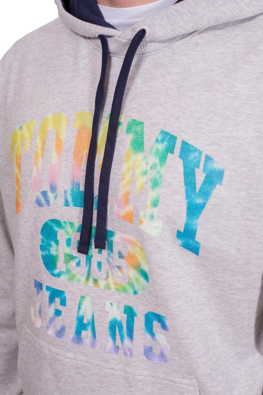 Tommy Jeans - Bluza męska z nadrukiem Logo, szary, XXL