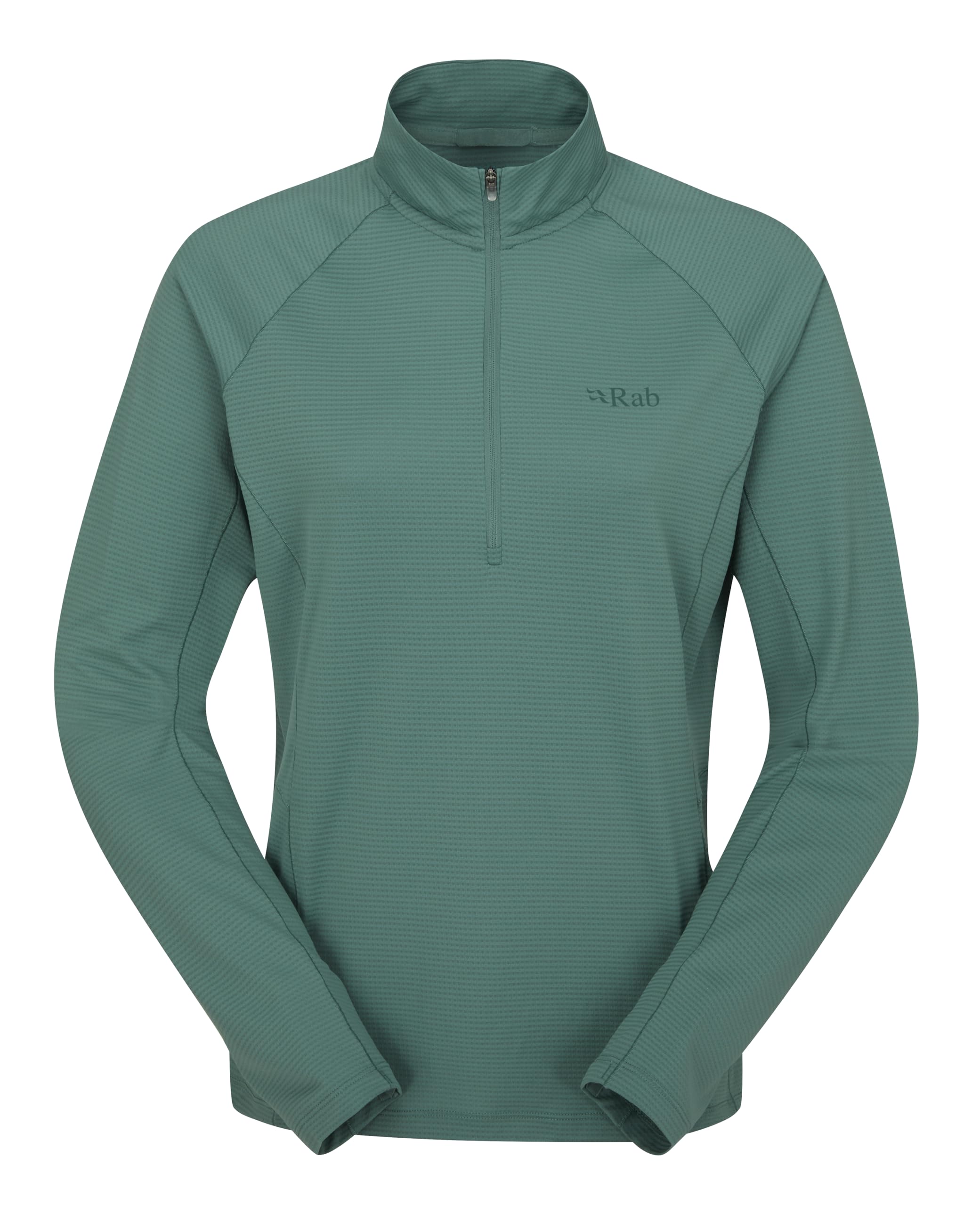 Rab Women's Eucalyptus ’S Sonic Ls Zip Lightweight Breathable Long-Sleeve T-Shirt For Trail Running & Hiking - X-Large