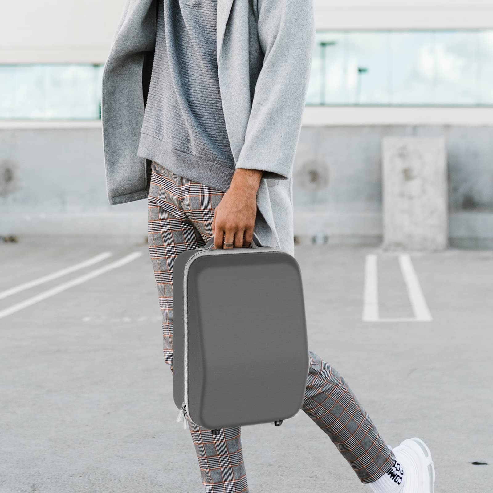 GEEKRIA - Funda de transporte compatible con PSVR2, bolsa de almacenamiento de viaje Playstation VR2, bolso rígido con doble cremallera, accesorio de juego VR (gris), gris, Maleta