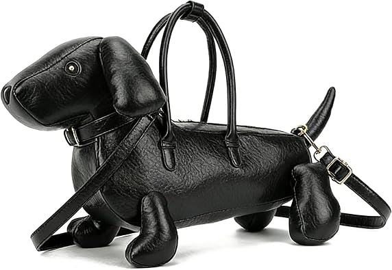 Dog Shaped Crossbody Shoulder Bag with Zipper Cute PU Leather Shoulder Purse for Women Shopping Birthday Parties