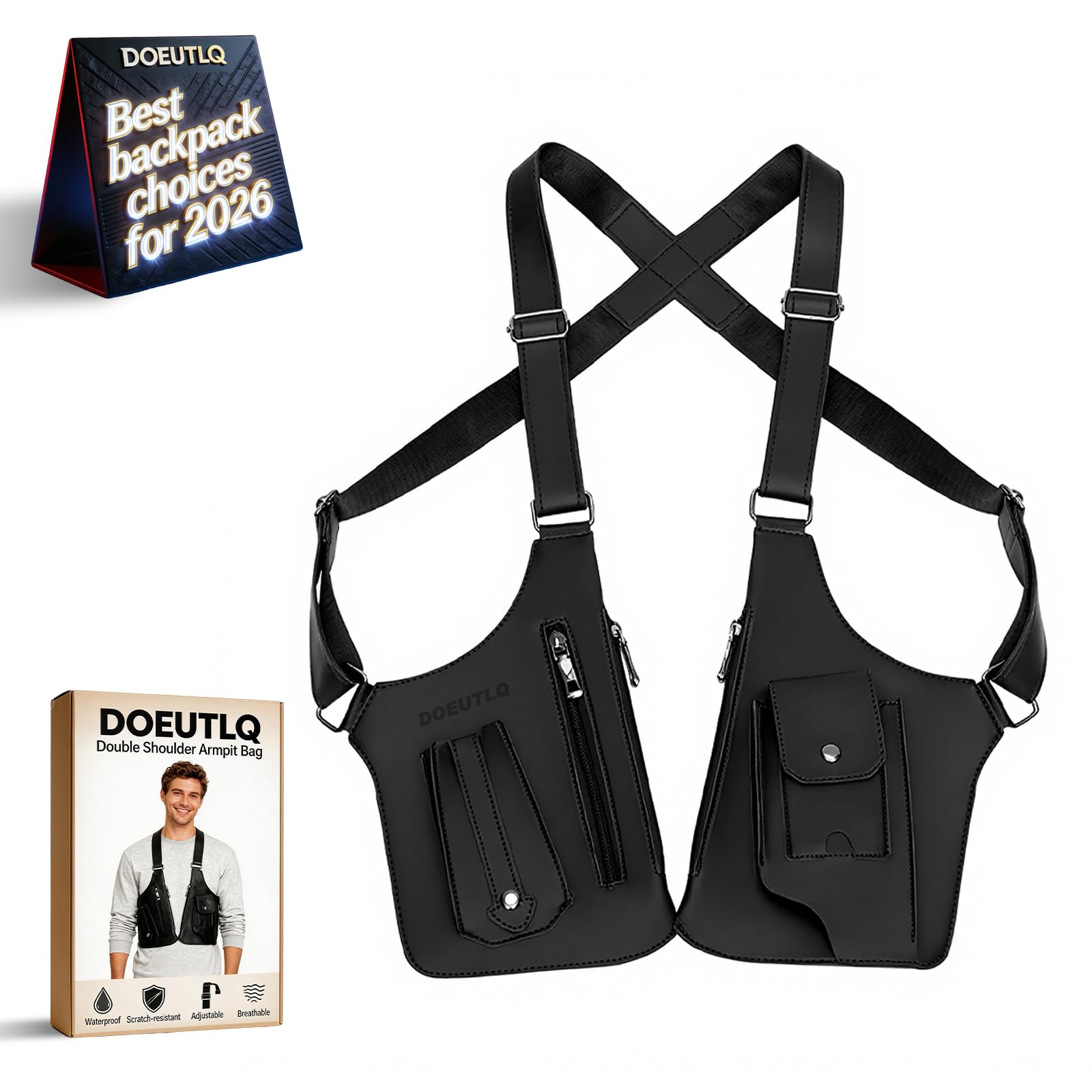 Amazon.co.jp: 男性用レザーホルスター ベスト Para Hombre オートバイ