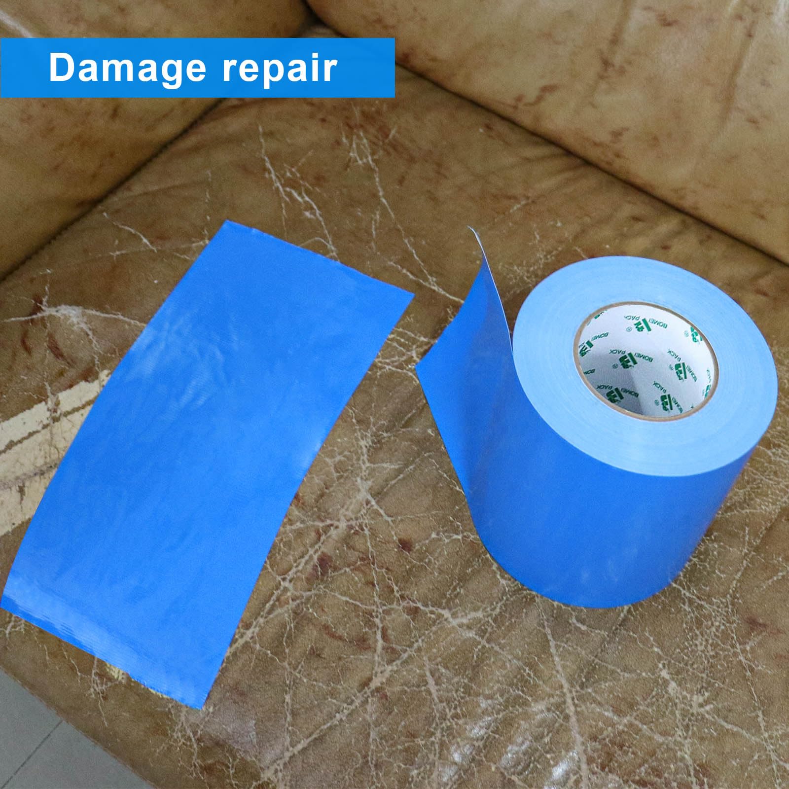 BOMEI PACK Cinta adhesiva de tela azul de 150 mm x 50 m, reforzada, resistente al agua, cinta adhesiva resistente para fijar reparaciones, cajas de etiquetado de manualidades, sellado y flejes para