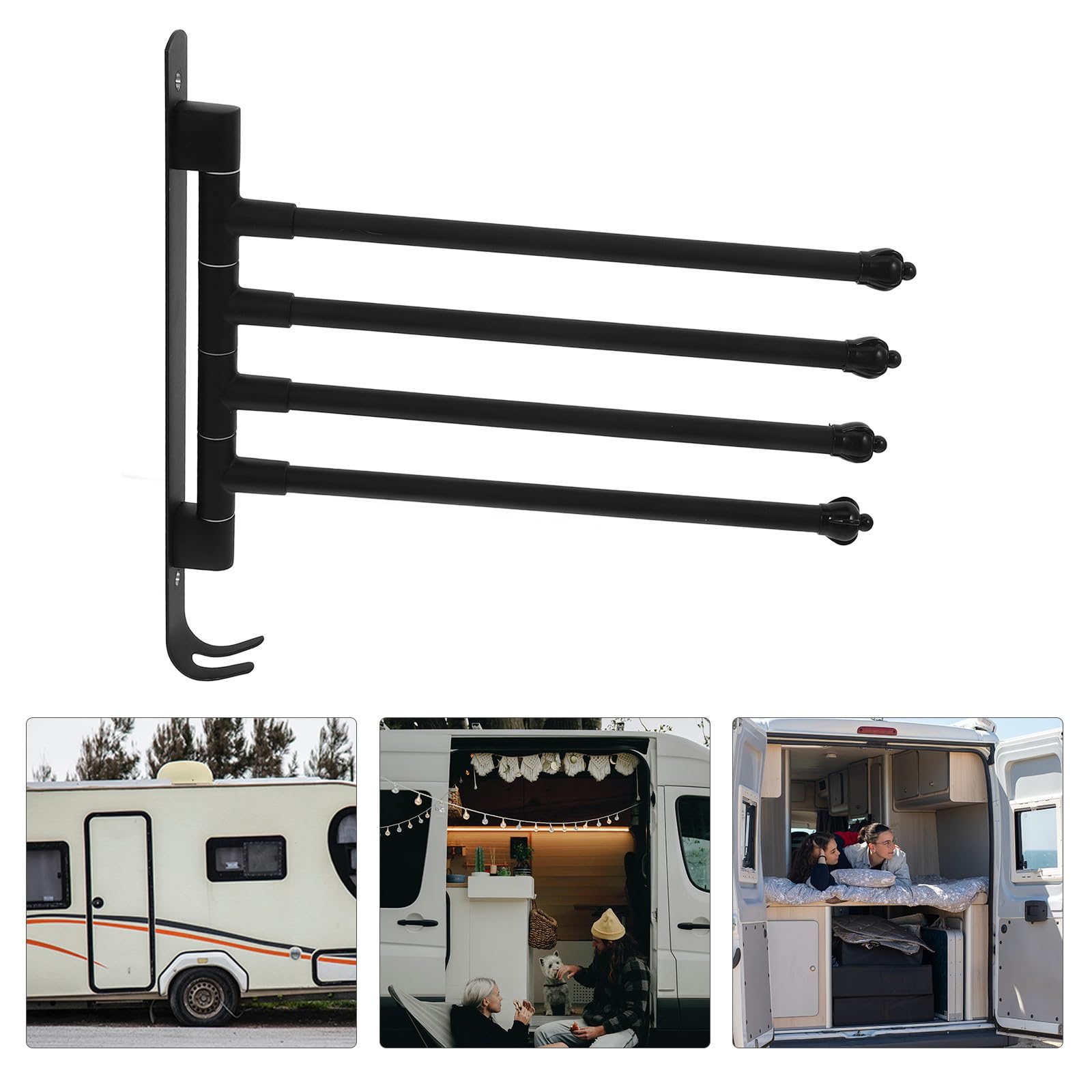 Veemoon Wäscheständer und Bohrfreier Montage aus Aluminiumlegierung mit Starker Unterstützung für Camping für Wohnmobil Innenräume und Kleine Gegenstände