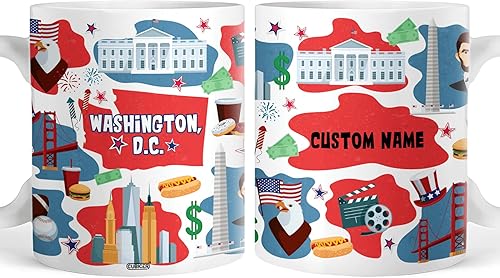 Miniatura 8 de Tazas de café personalizadas del estado de Florida con nombre personalizado, tazas de cerámica blanca, taza de viaje, regalos divertidos de Navidad