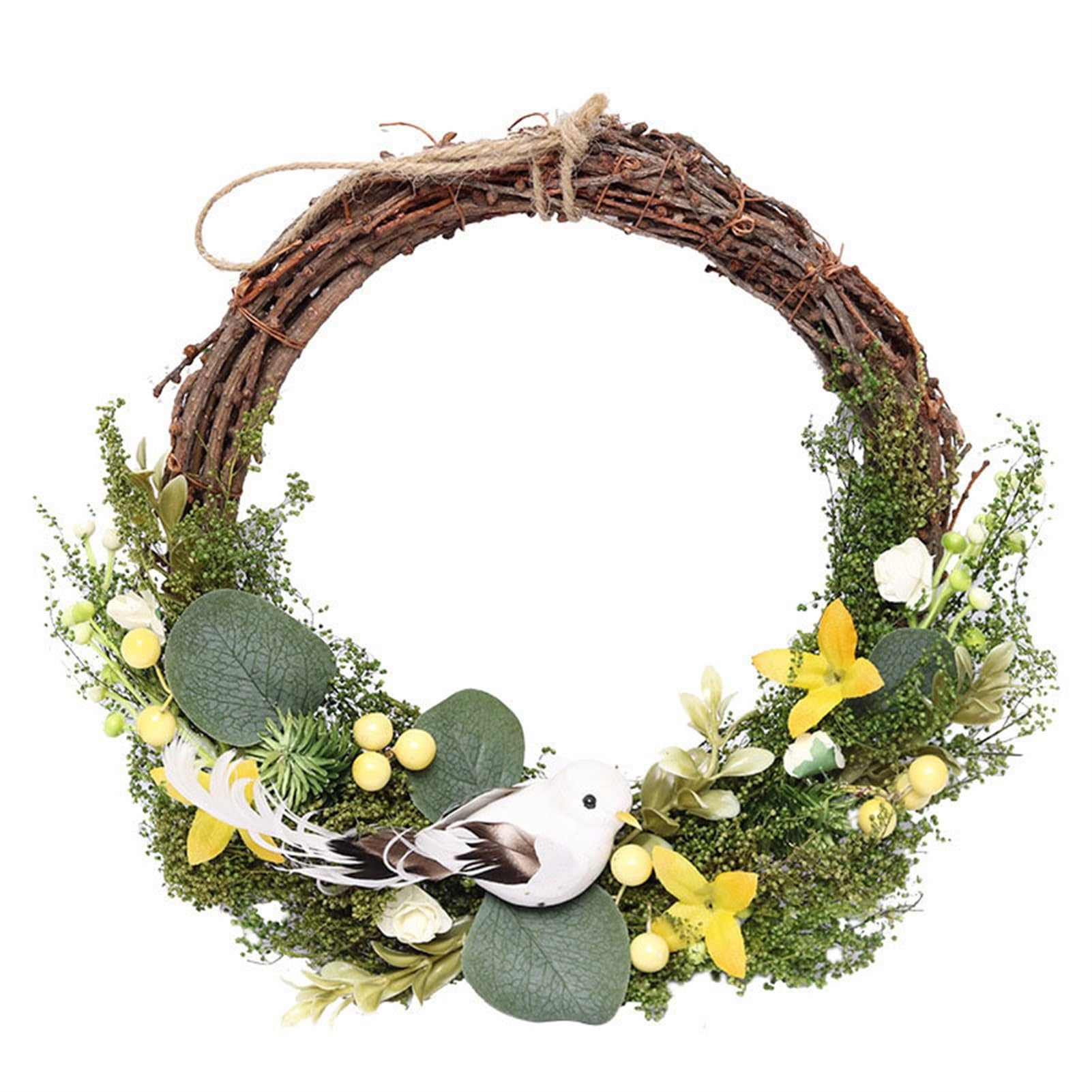 Couronne de Pâques en rotin de 40cm pour sublimer votre repas de fête