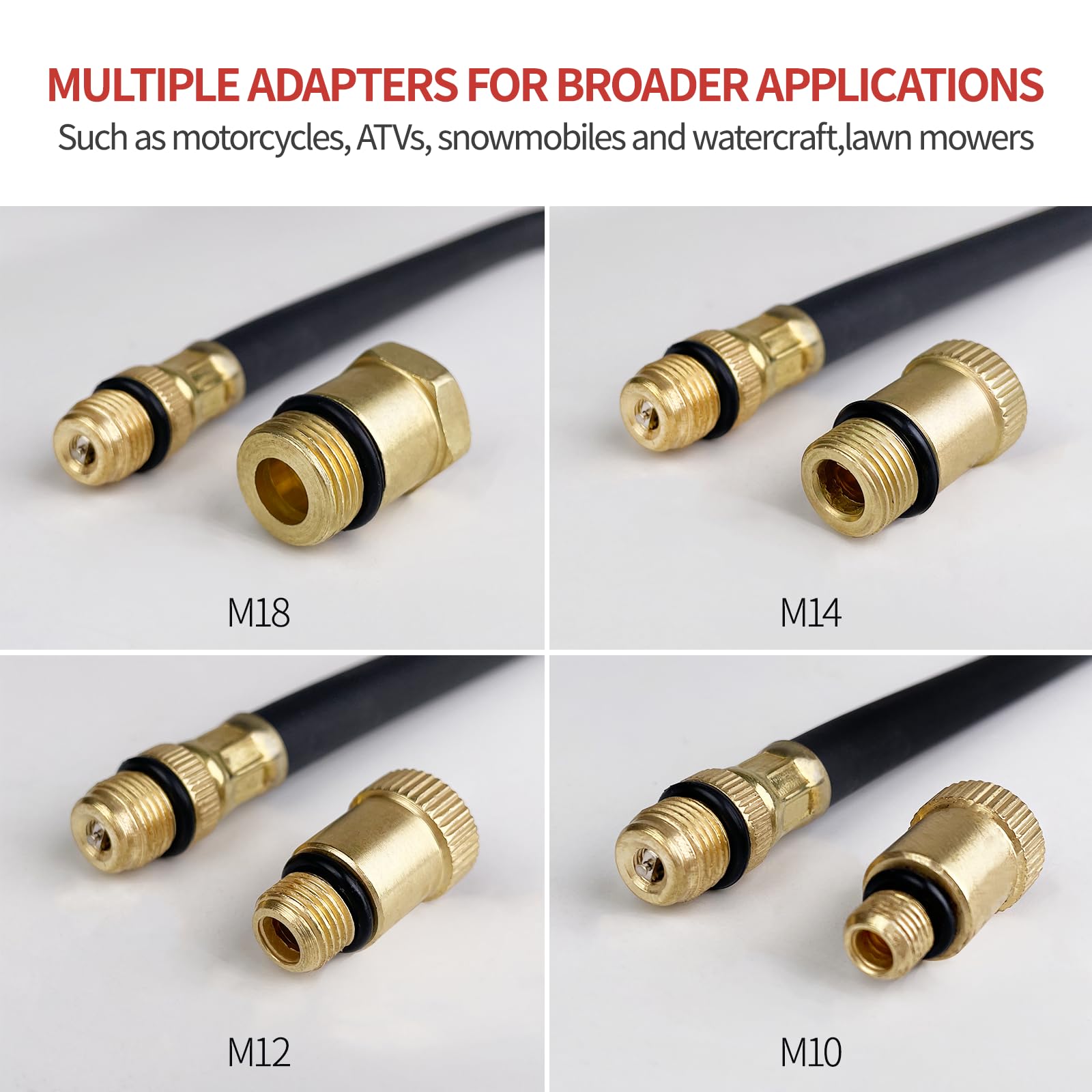 Comprobador de Compresión para Motores, Medidor de Compresión de Gasolina, Kit De Herramienta, 0-20 Bar, 0-300 PSI con 4 Adaptador M10, M12, M14, M18 para Motores Diésel de Gasolina