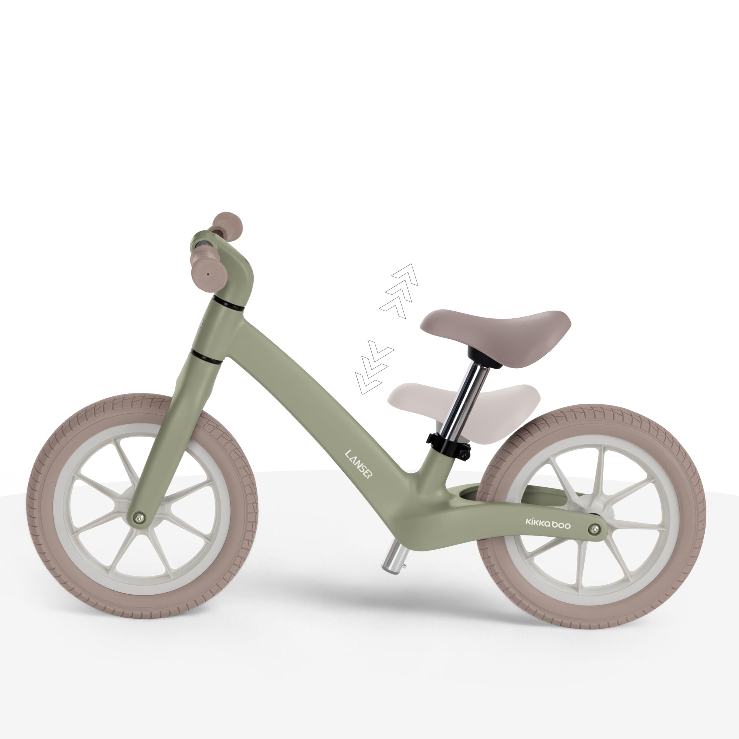 KikkaBoo Bicicleta Sin Pedales LANSER, Bici Niño 2 Años, Bicicleta Equilibrio, Desde 2 hasta 6 años, Ultraligera, Sillín Ajustable, Verde Militar