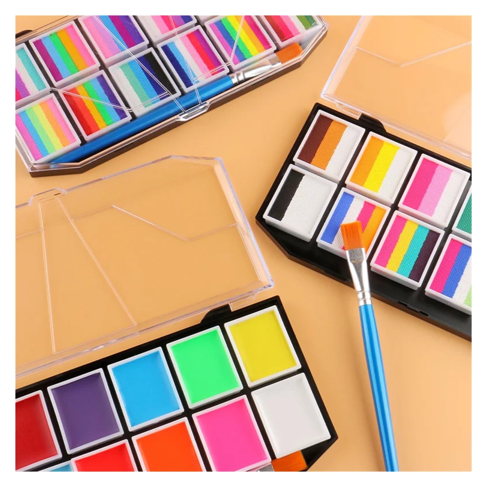 paleta de pintura corporal Pintura facial, pintura corporal, paleta de maquillaje arcoíris(4616)