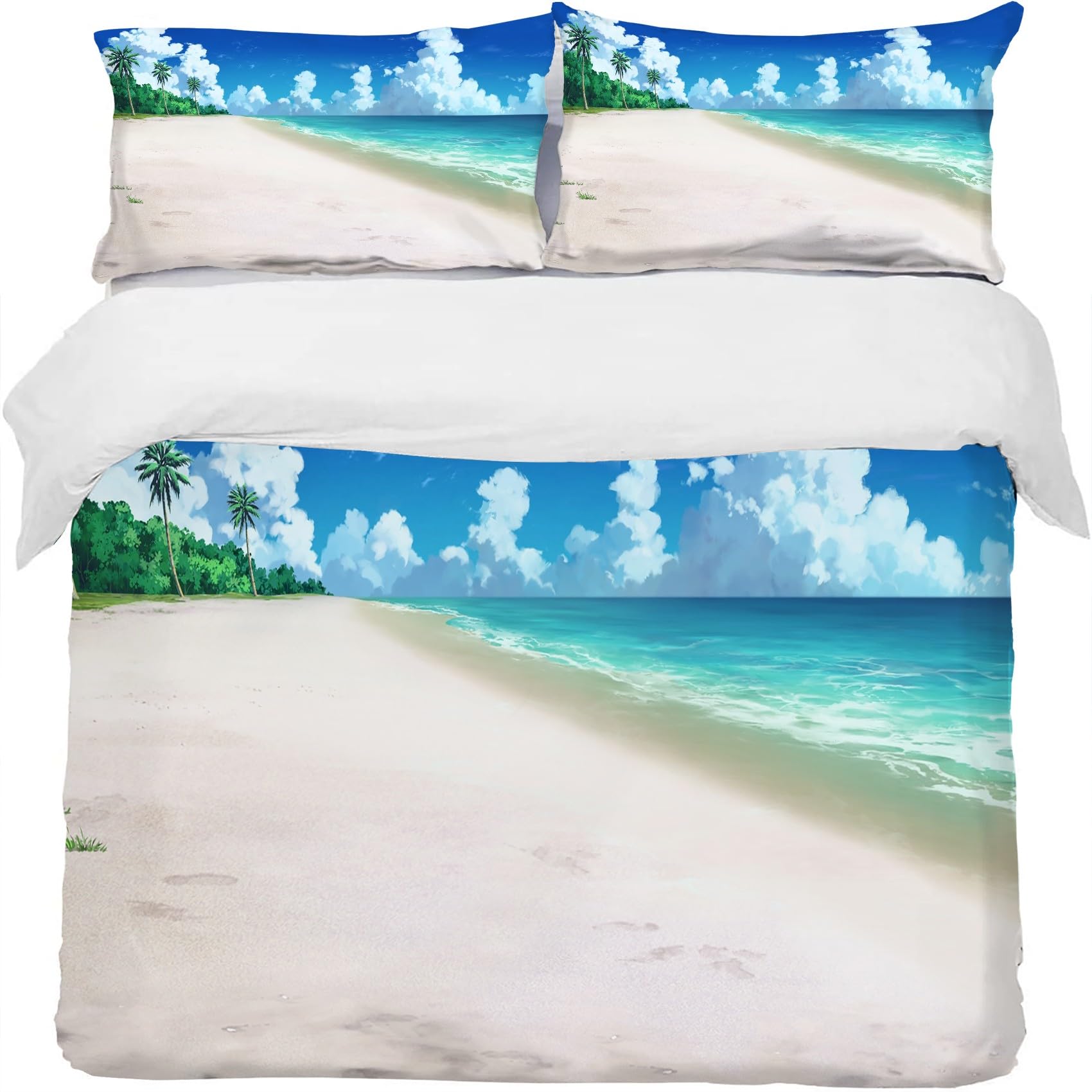 Zestawy poszewek na kołdrę plażową 155 x 220 cm poszewka na kołdrę z mikrofibry 155 x 220 cm luksusowy zestaw pościeli z nadrukiem 3D poszewka na kołdrę z 2 poszewkami na poduszki 50 x 75 cm wys. 1959