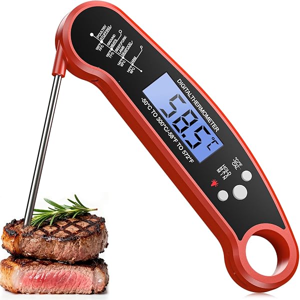 BESROY Meat Thermometer Digital,Instant Read Meat Thermoteter Probe for Cooking,Foldable Food Thermometer for Kitchen,BBQ, Candy,Mike,Water,Temperature Probe with Water Proof,Kitchen Essentials - 1