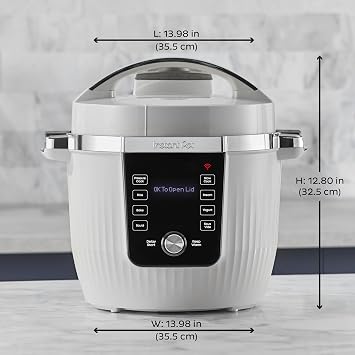 Instant Pot PRO Max Wi-Fi Smart 10-in-1 Pressure Cooker, Steamer, Sauté, Warmer, Rice Cooker, Yogurt Maker, Vacuum, Baker, NutriBoost - App with 2000+ Recipes - 6 Quart