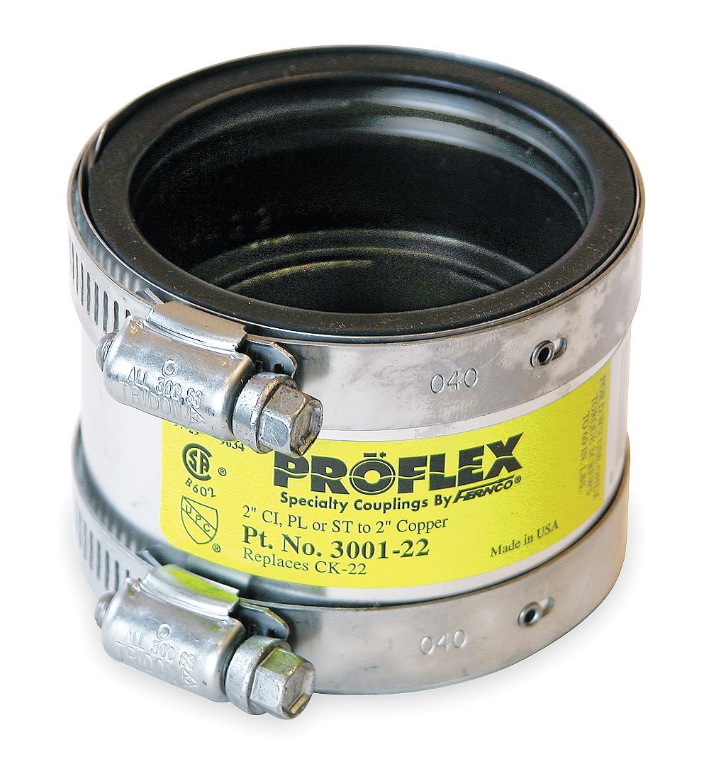 Fernco Inc. P3001-22 2-Inch Proflex Coupling For Cast Iron, Plastic Or Steel