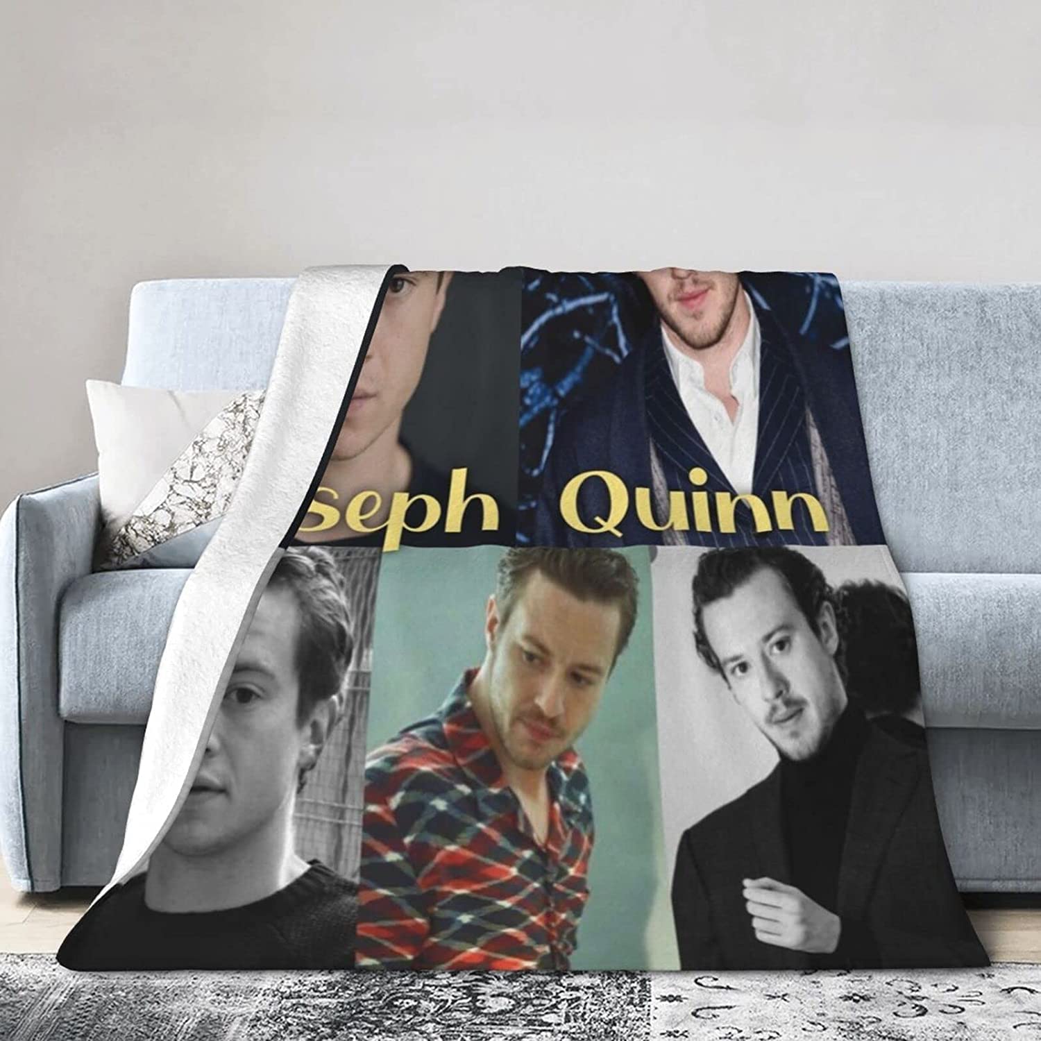 Fleece Blanket for Sofa Camping, Super Soft Lightweight Cozy Luxury Flannel Bed Blanket, Joseph Joe Quinn Fluffy Plush Couch Blanket Throw f 150CM X 125CM