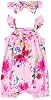 PATPAT Newborn Baby Girls Cute Ruffle Floral Rompers Sleeveless Summer Clothes Outfits Playsuits with Headband Jumpsuit 0-18M