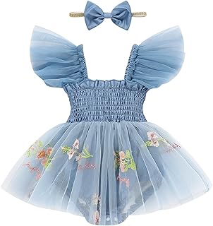 Baby Girl Clothes Infant Tulle Romper Ruffe Sleeveless Bodysuit Baby Girl Outfits Infant Girl Dress 0-18M - Buy now