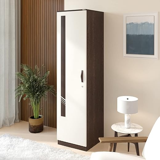 Andrie Engineered Wood Wardrobe - Wenge & White