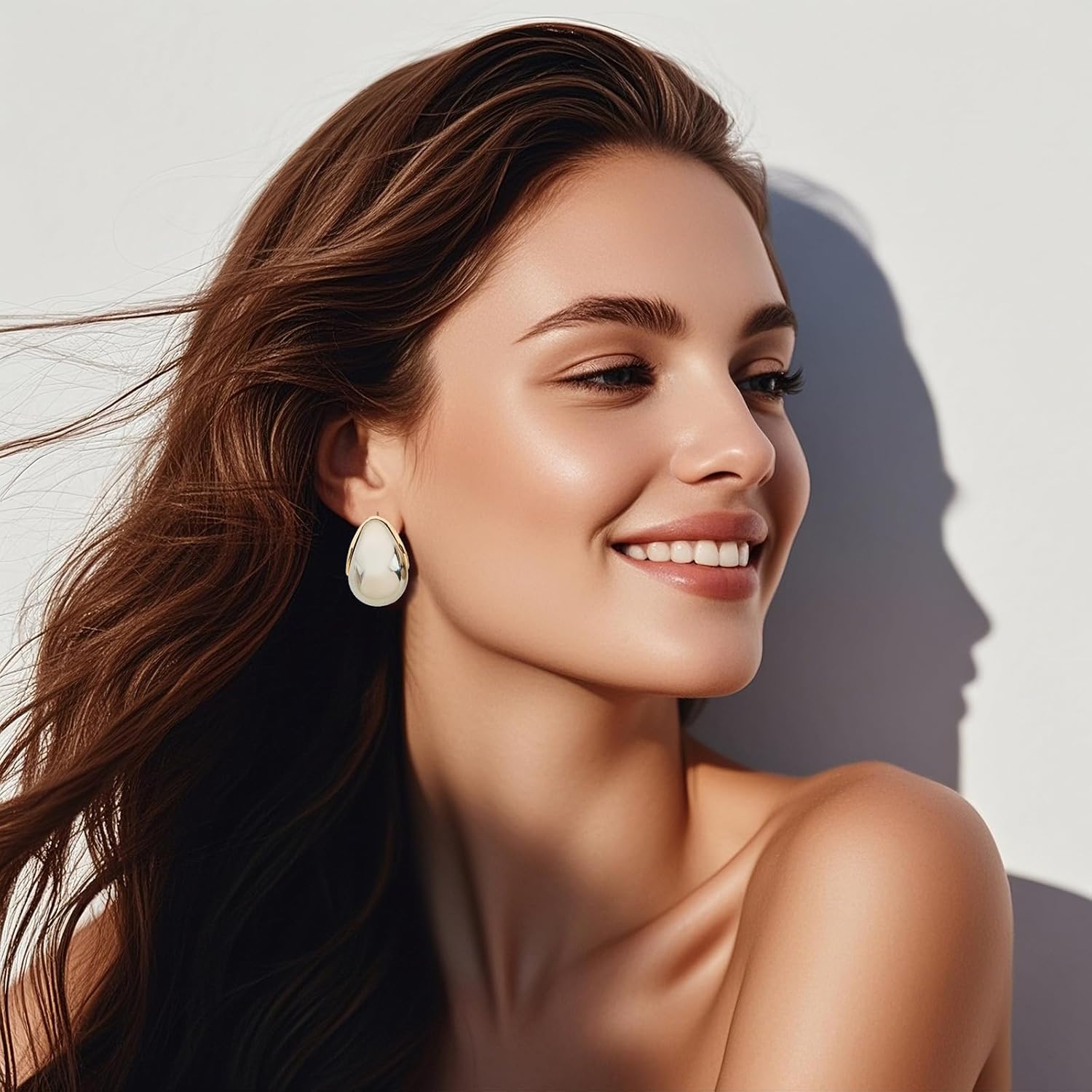 Fashion Forward Chunky Stud Earrings, 5Sets woman jewelry sets, earings set, water drop earings in Gold , Pink , Blue , Silver , beige.large tear drop earrings for women,Modern Statement Jewelry for Women, Packaged in a gift box - Image 5