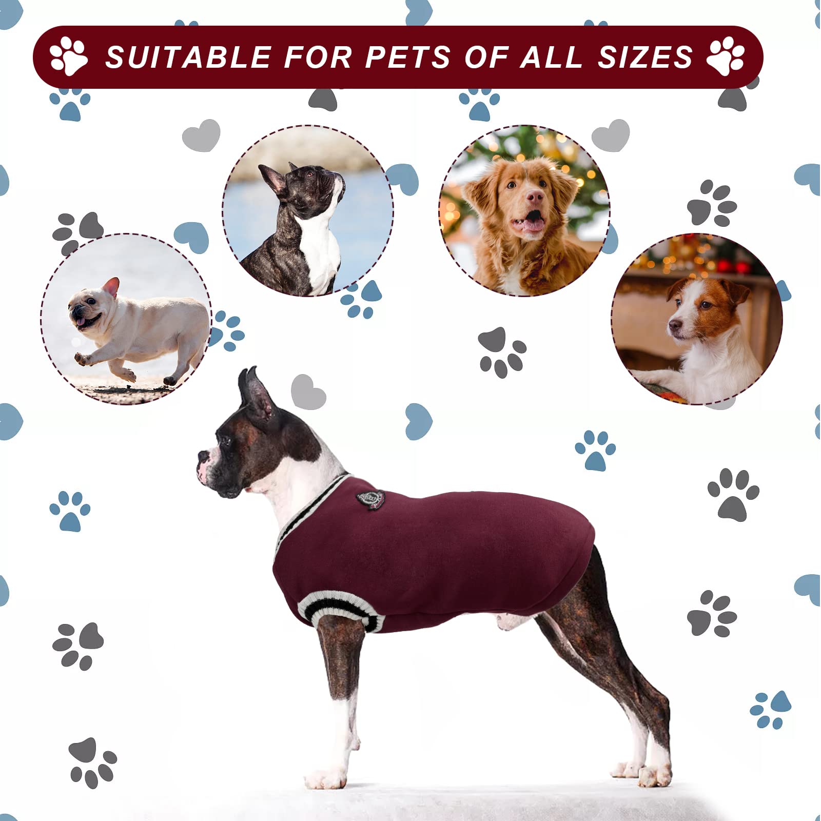 Hundepullover Mit Herzmuster – Weich, Warm, Für Kleine Bis Große Hunde, Perfekt Für Winter & Weihnachten