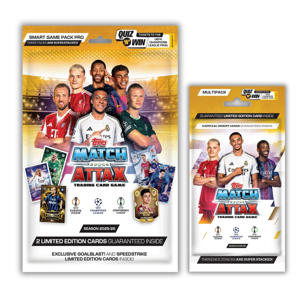 Topps UEFA Champions League Match Attax 2025 Trading and Collectible Card Game (Smart Game Pack Pro + Multipack)-image-34