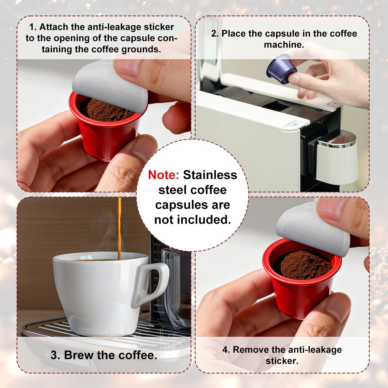 Tasses à Café à Capsules Rechargeables Compatbles Avec Les Machnes