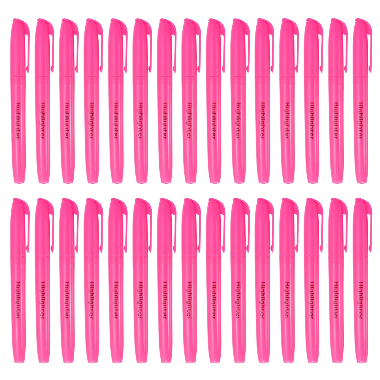PATIKIL Pink Highlighter, 30 Pack No Bleeds Highlighters Pens Neon Clear View Bright Quick Dry Pocket Marker Pen Sticks Chisel Tip Cute for Books Office Adults