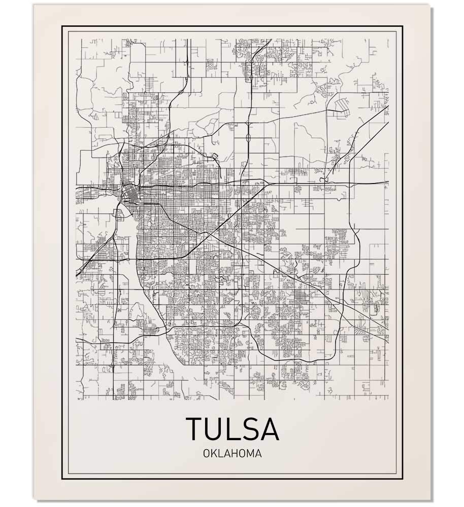 Tulsa Map Print Tulsa Map Tulsa Poster City Map Posters | Desertcart KUWAIT