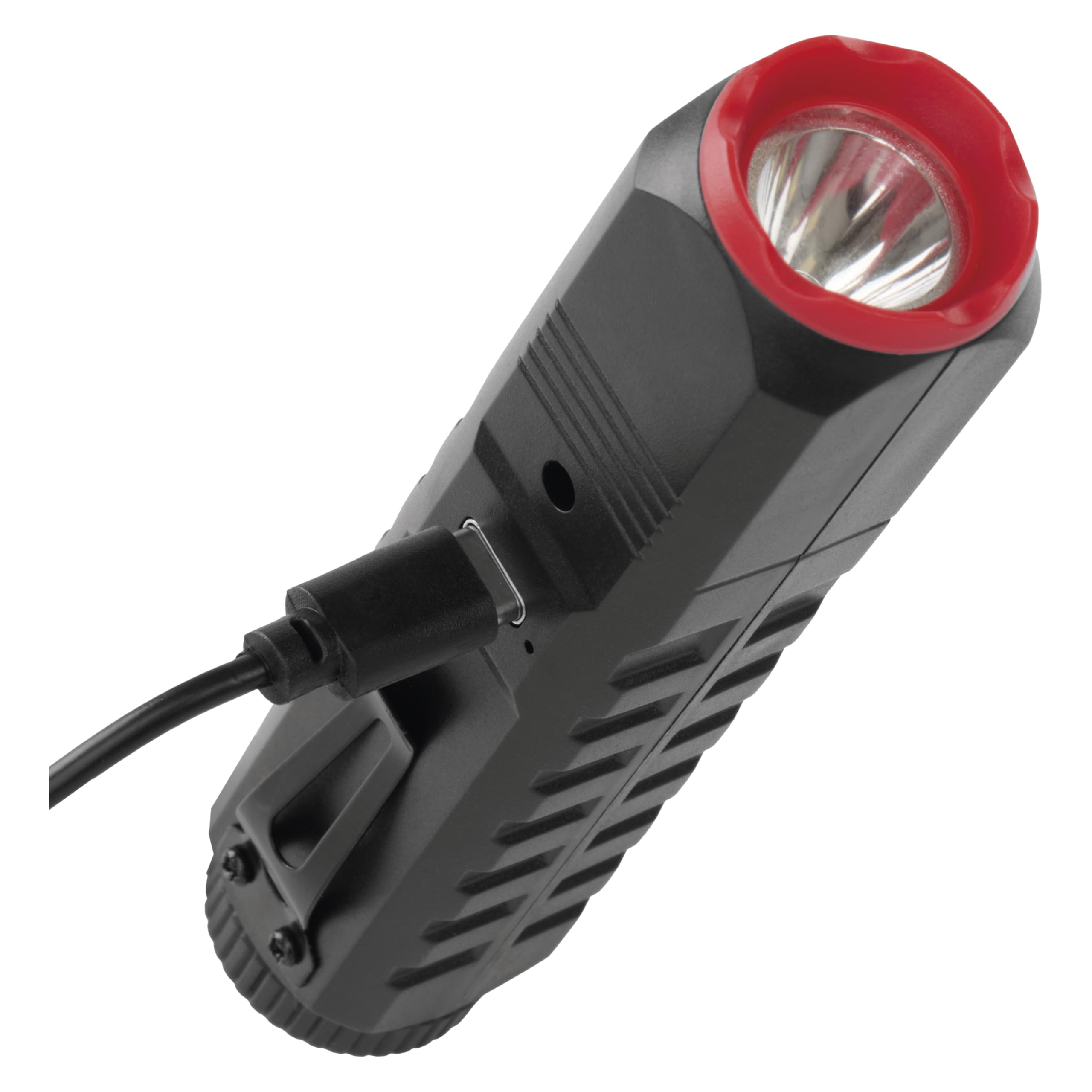 EMOS Latarka LED z magnesem i klipsem, 10 sztuk – 2 źródła światła – strumień świetlny 120 lm, zasięg świecenia 130 m – akumulator litowo-jonowy 400 mAh – zastosowanie 1,5 h – w zestawie kabel do