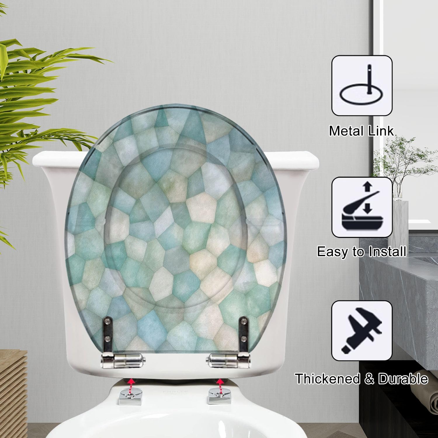 Sedile WC rotondo con chiusura ammortizzata