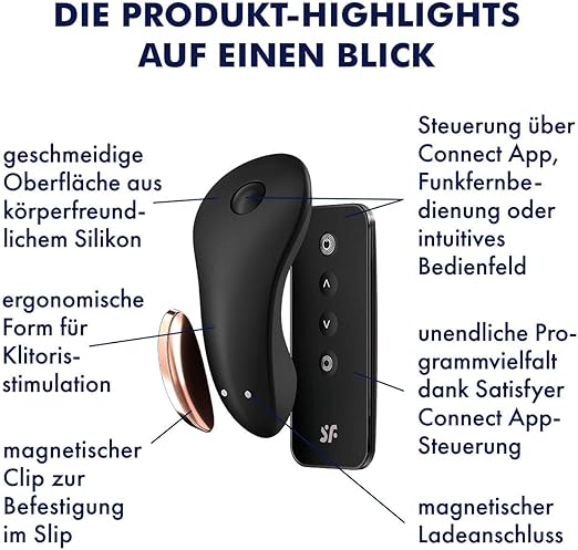Satisfyer, vibrador deslizante Bluetooth, vibrador de ...