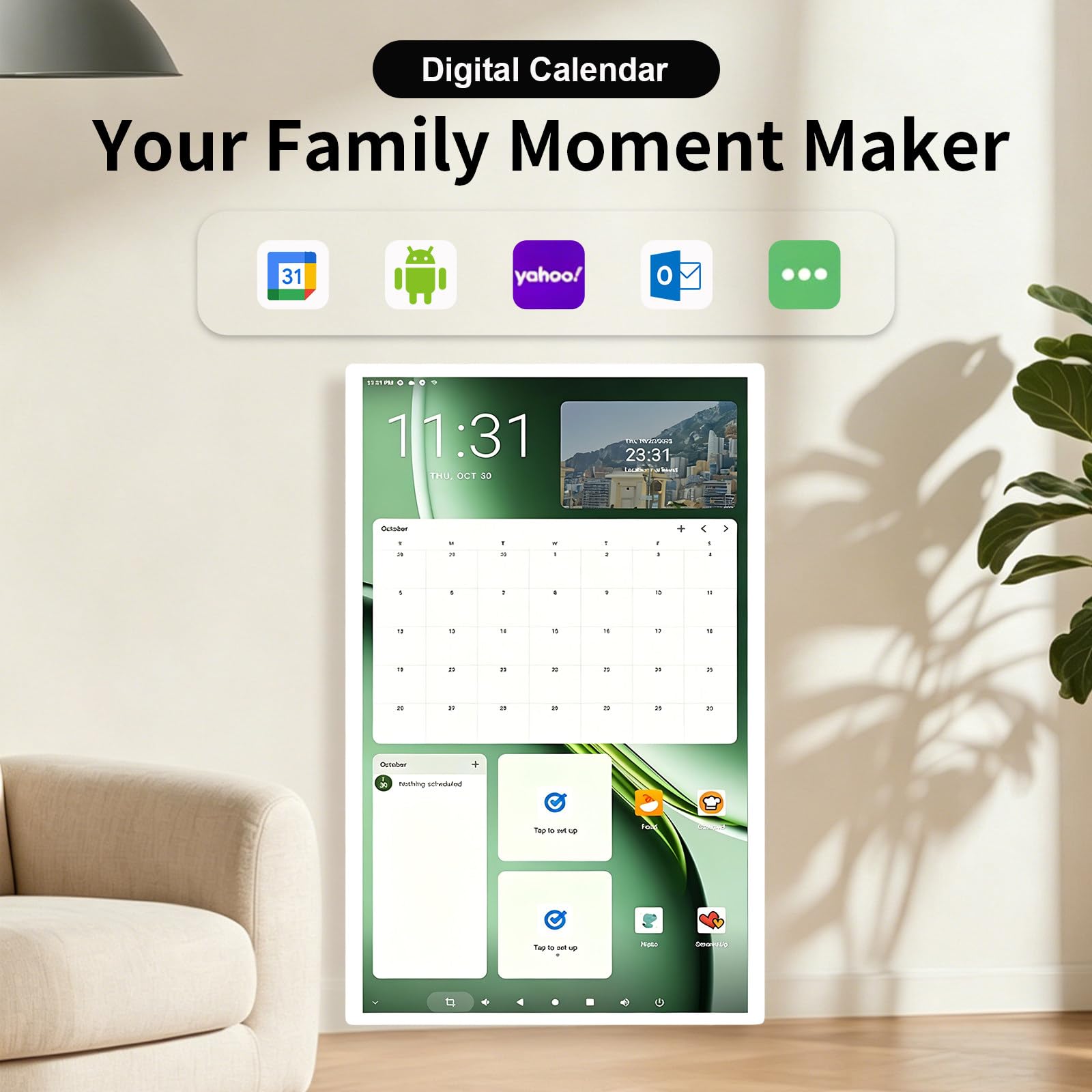 MIAOXIAOLONG 15,6"/21,5"/24"/32" Digitaler Kalender & Aufgabenplaner – 1080p Hd Touchscreen, Smarter Familienplaner, Gesundheitsdisplay, Wand- & Tischmontage 32''