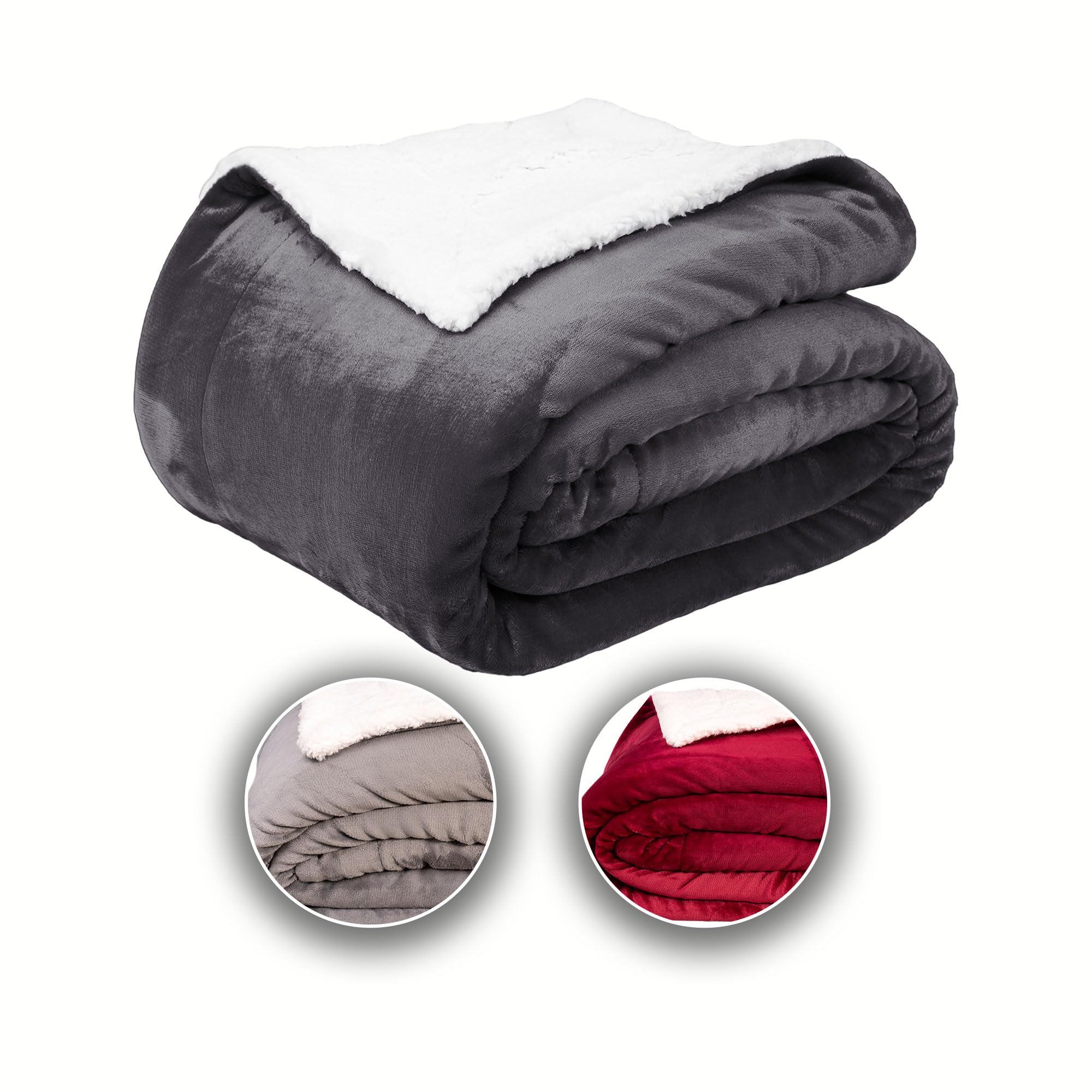 Komfortec Manta de 150 x 200 cm, con Certificado Öko-Tex, Manta de Forro Polar, cálida Manta para sofá, Color Antracita