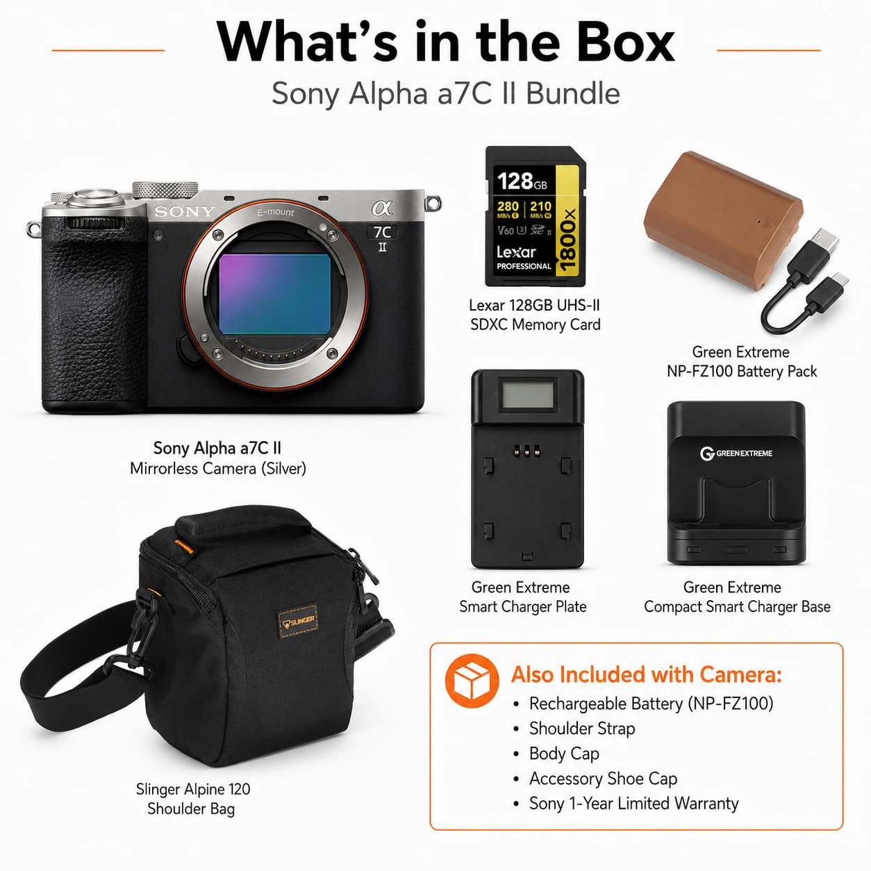 Amazon.com: Sony Alpha a7C II Mirrorless Camera, Silver, Bundle