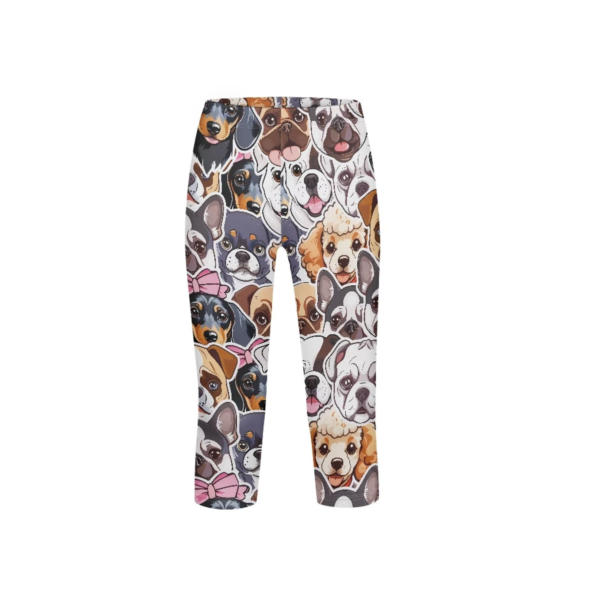 Fowototi Girls Summer Soft Breathable Yoga Outfit Dog Legging Capris for Kids 4-5 Years Old Cute Print Slim Fit Trouser Yoga Pants