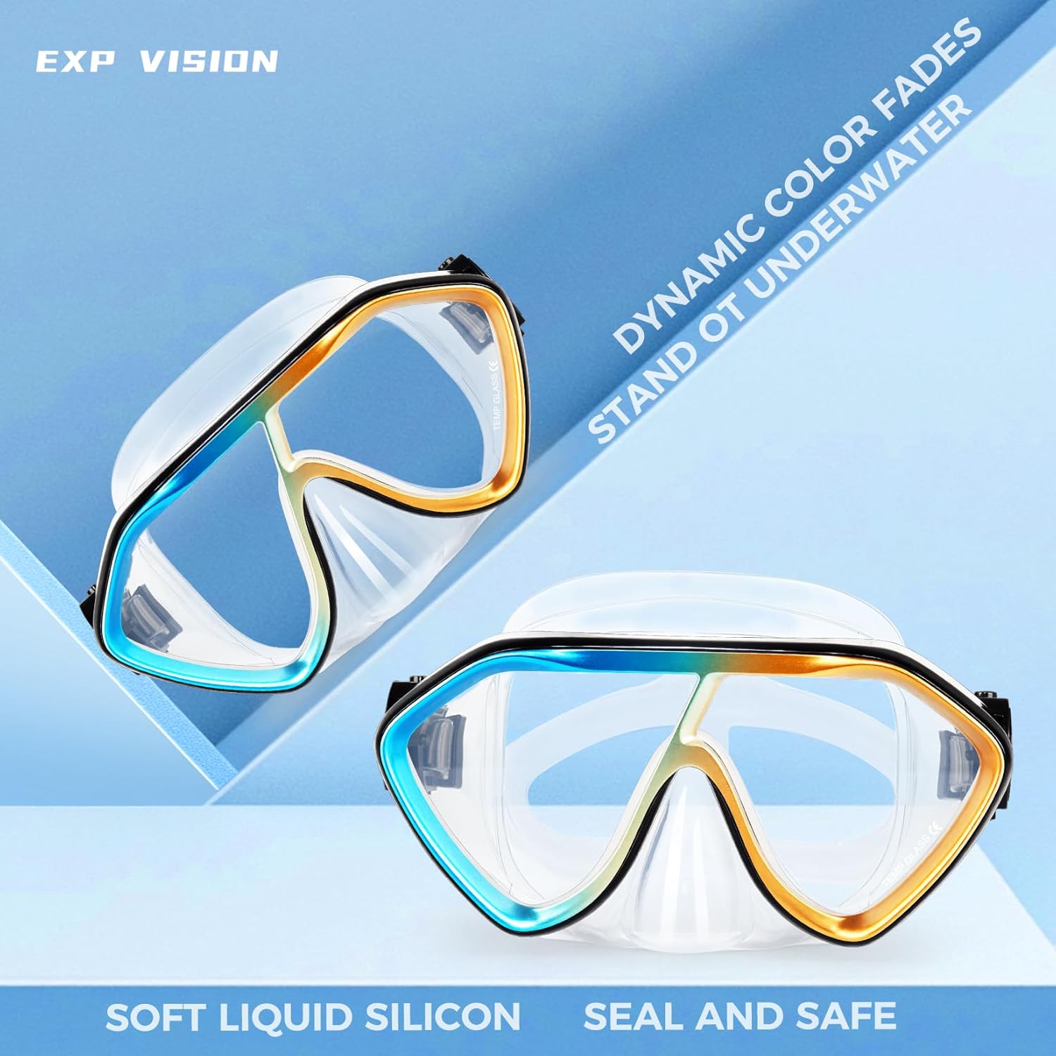 Scuba Diving Mask for Adults - Premium Anti-Fog Snorkeling Mask Comfortable & Leak-Proof Swim Goggles with Nose Cover for Scuba Diving, Snorkeling & Underwater Adventures - Image 3