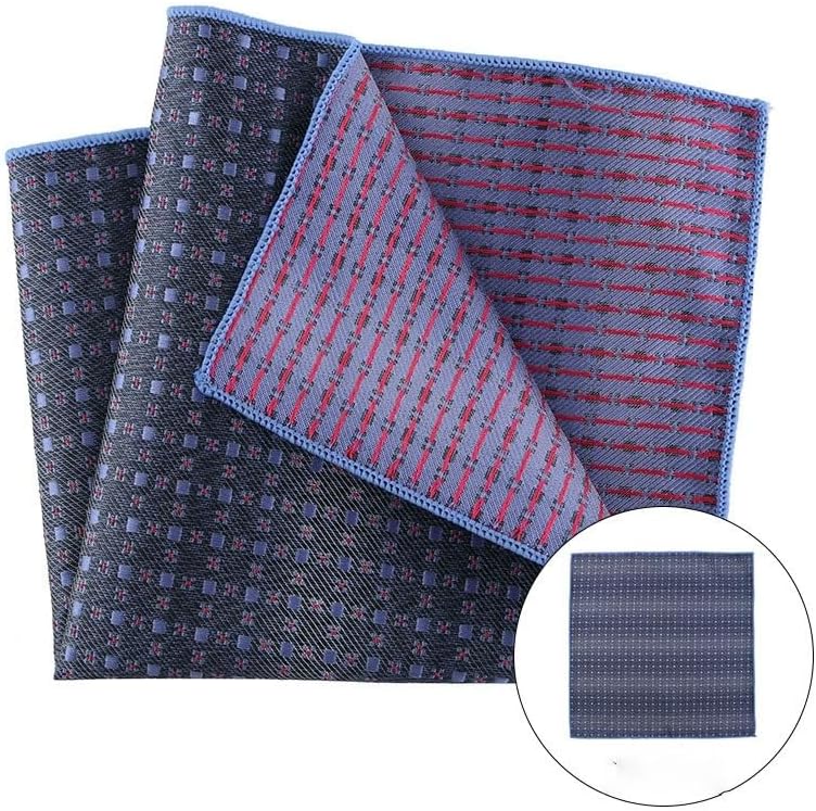 Men's Suit Pocket Square Yarn-dyed Polyester Silk Small Square Handkerchief