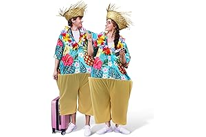 6 Pcs Adult Tacky Tourist Costume for Extra Eye-Catching Halloween Fun