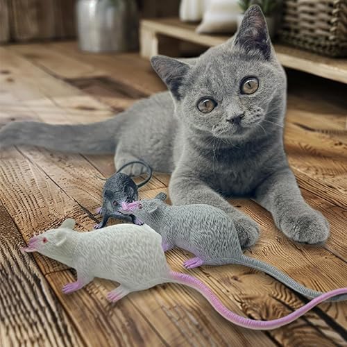 Miniatura 3 de Halloluck 6 piezas de Halloween falsa de simulación de ratas de PVC novedosas decoraciones de Halloween