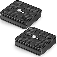 Vista 9 de Frienda 2 piezas de placa de liberación rápida de metal con rosca de 1/4''-20 para trípode de cámara, placa de montaje de rosca para trípode