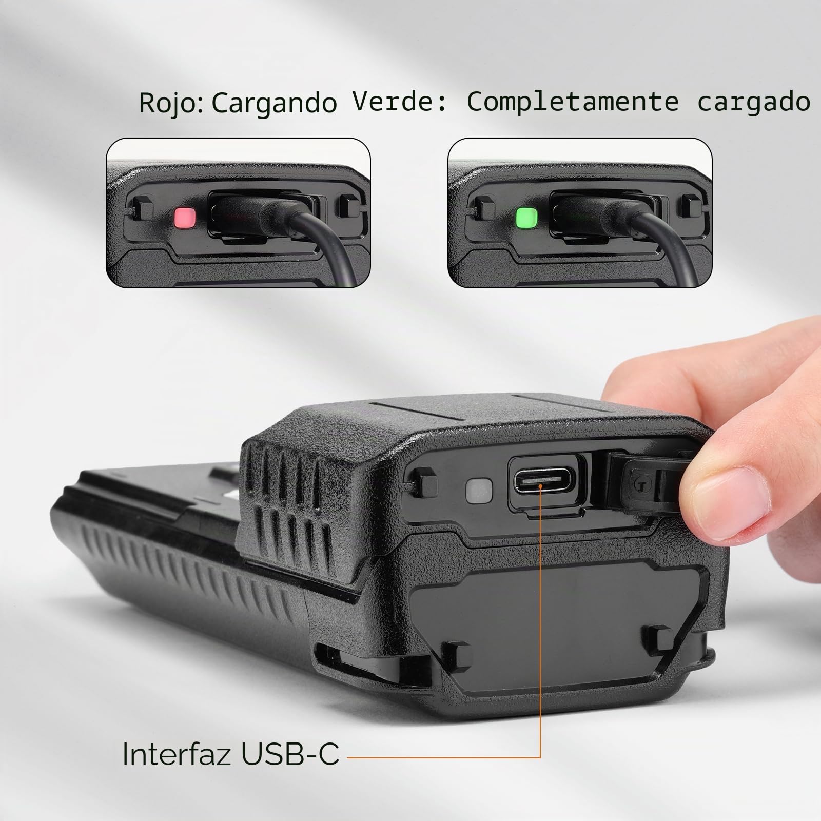 BAOFENG Batería BL-5RH Plus, 5200 mAh, puerto de carga tipo C, compatible con la serie UV-5RM, radio K5PLUS de dos vías