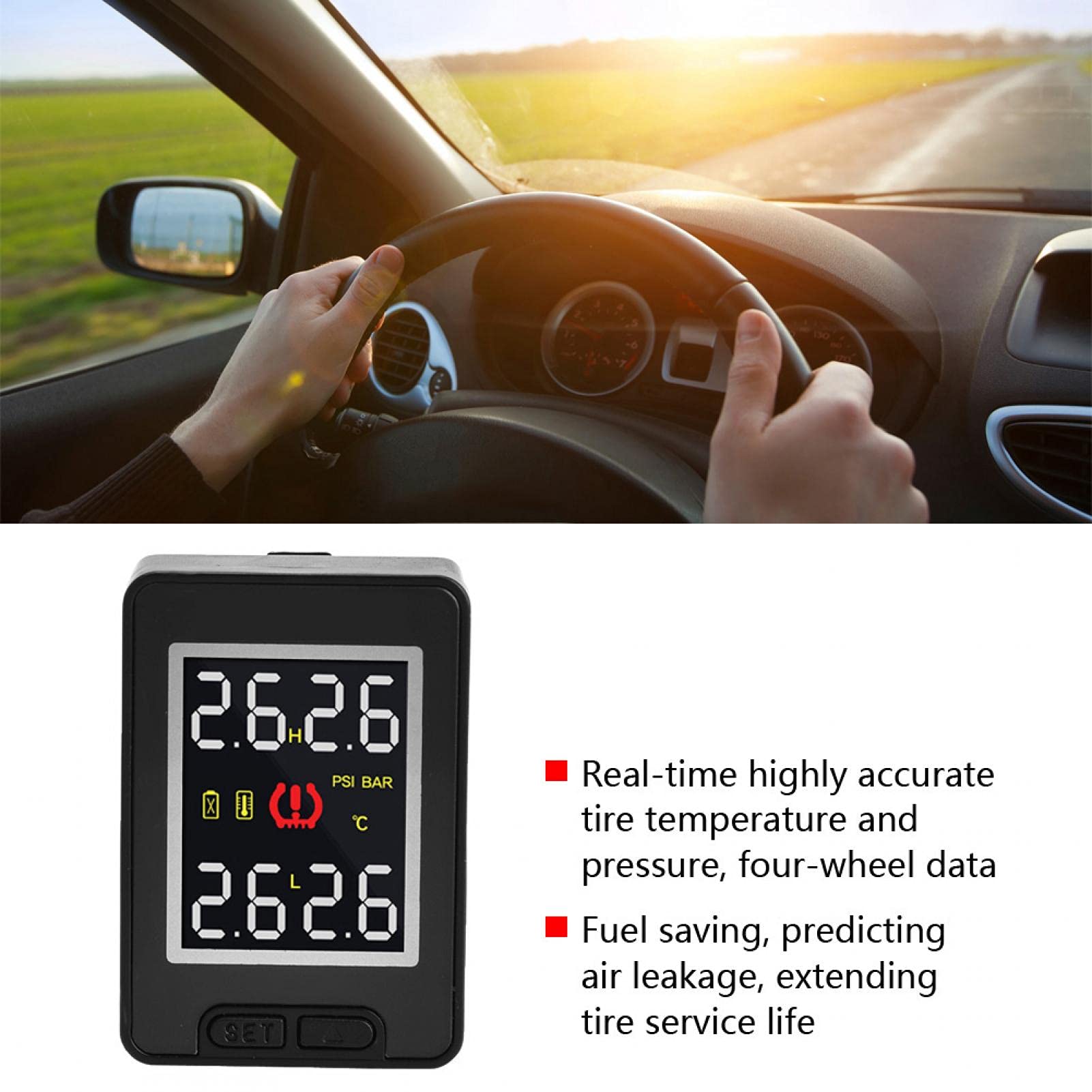 Qiilu Sensor Presion Interno Bgoodvision Sensore Pressione Pneumatici Sensore Pressione Pneumatici Sensore Pressione Pneumatici di Monitoraggio della Pressione dei Pneumatici per Auto