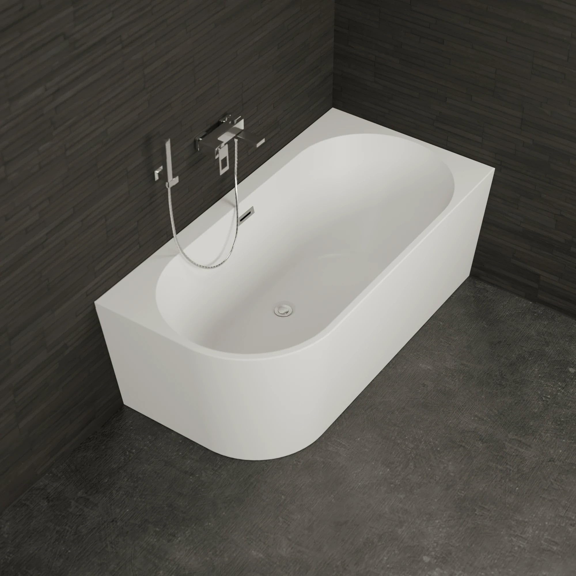 Vasca freestanding Capri 150 destra bianco L150 x l72 x h58 cm, by SPALINA