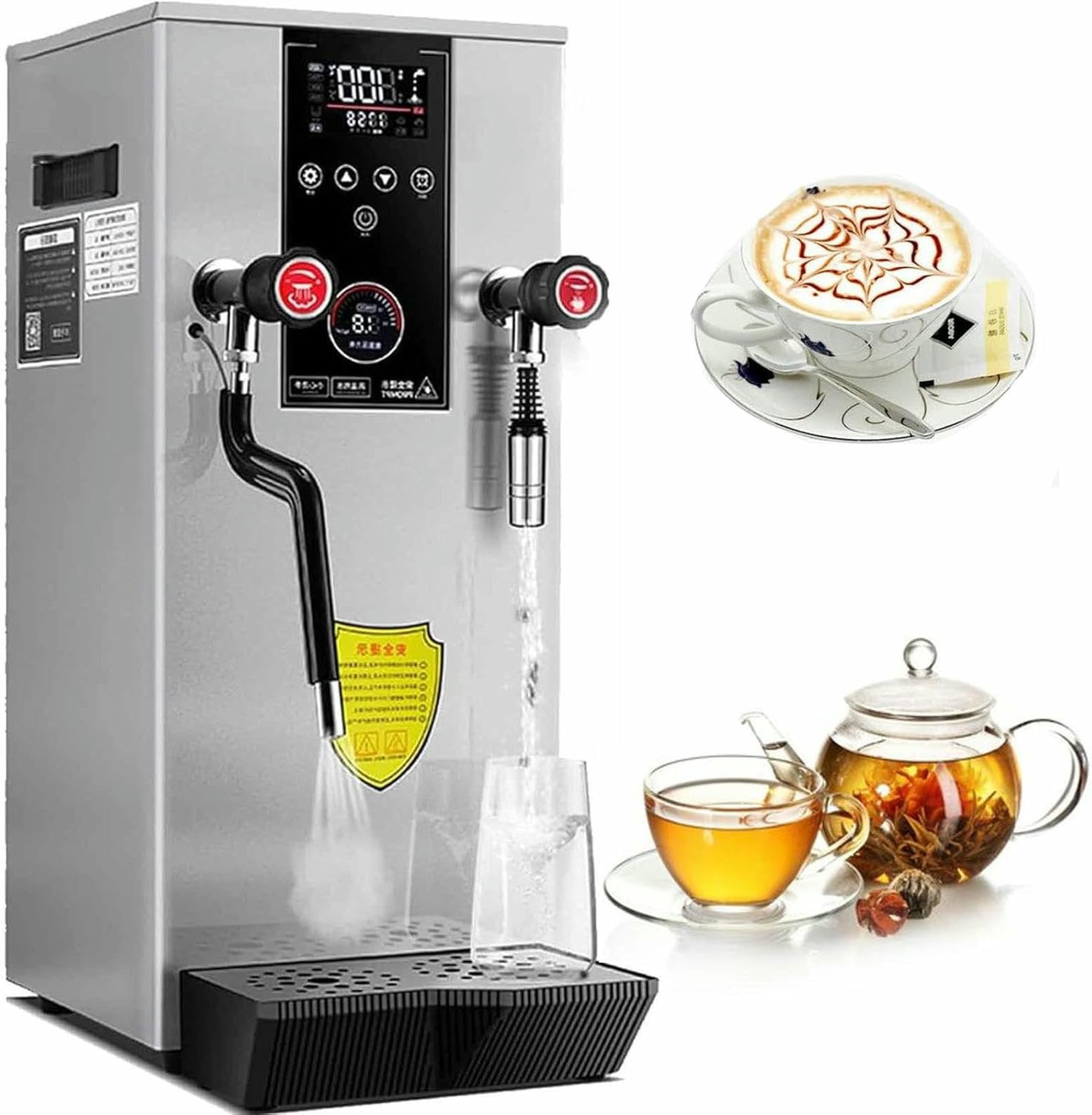 asdchZen Commercial Milk Frother & Steamer, 2500W Stainless Steel Electric Milk Frothing Machine For Coffee, Milk Tea, Cold Drinks - Ideal For Restaurants