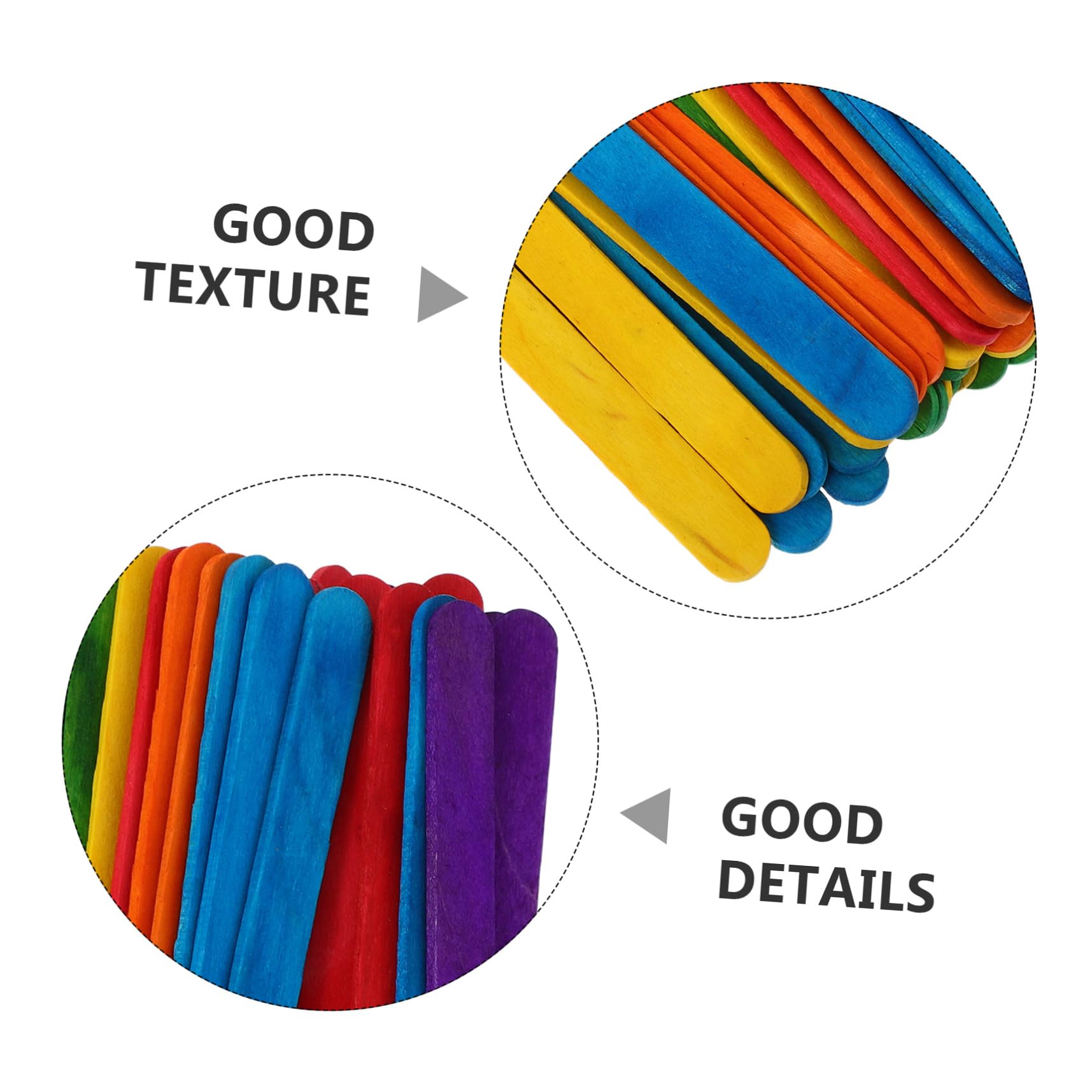 Palitos de Helado de Madera de Colores para Niños, 500 Piezas | Manualidades y Fiestas, Formato Jumbo 114x10x2mm, Uso Versátil Helado y Pastel